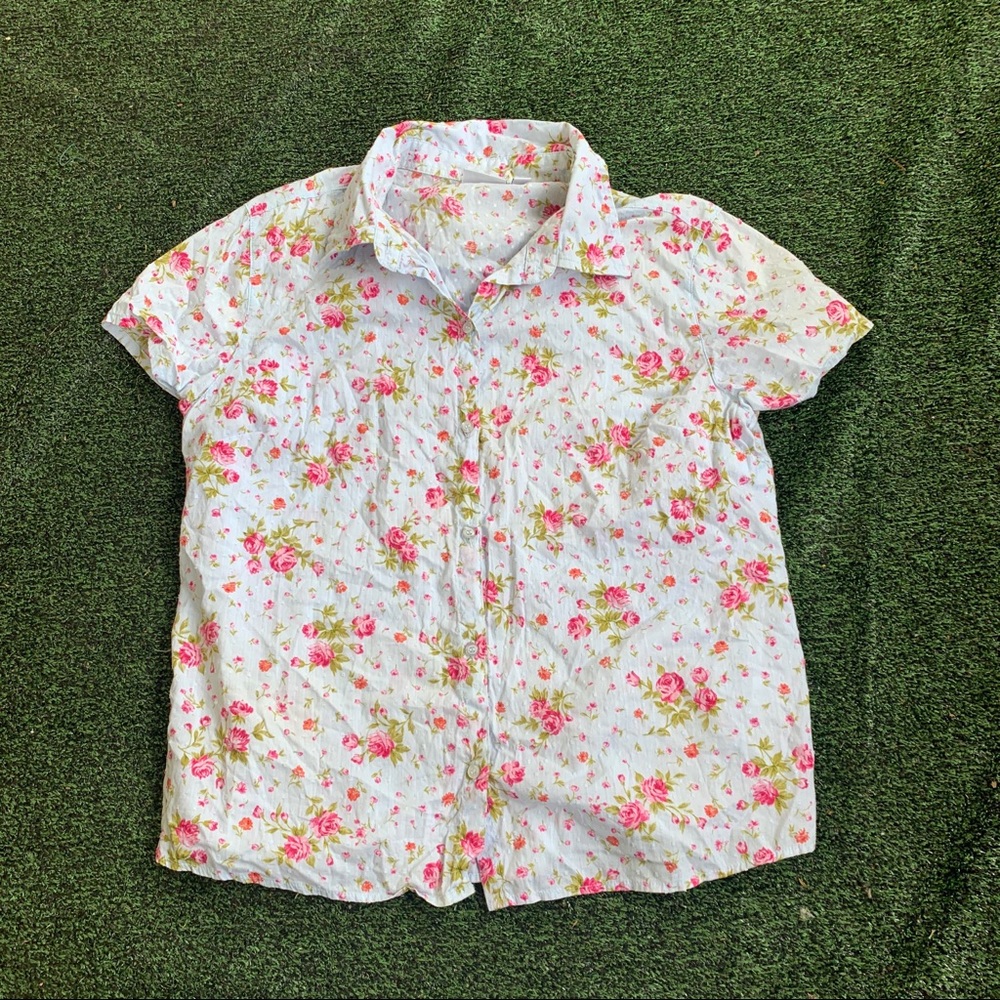 🌺Flower Patterned Button Up Short Sleeve🌺